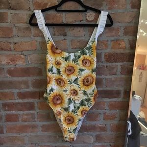 Sunflower high leg one piece bathing suit